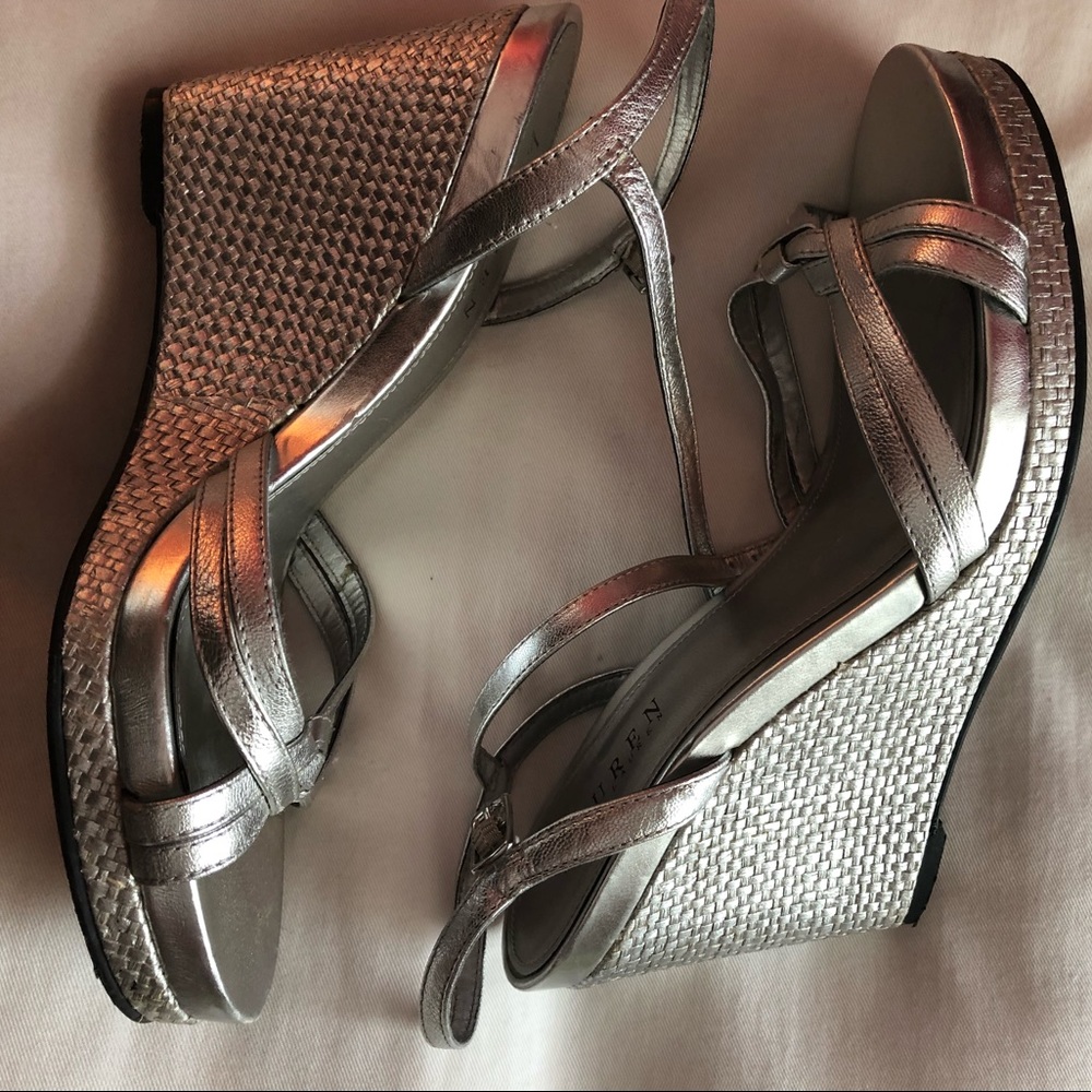 Lauren Ralph Lauren Silver Wedge